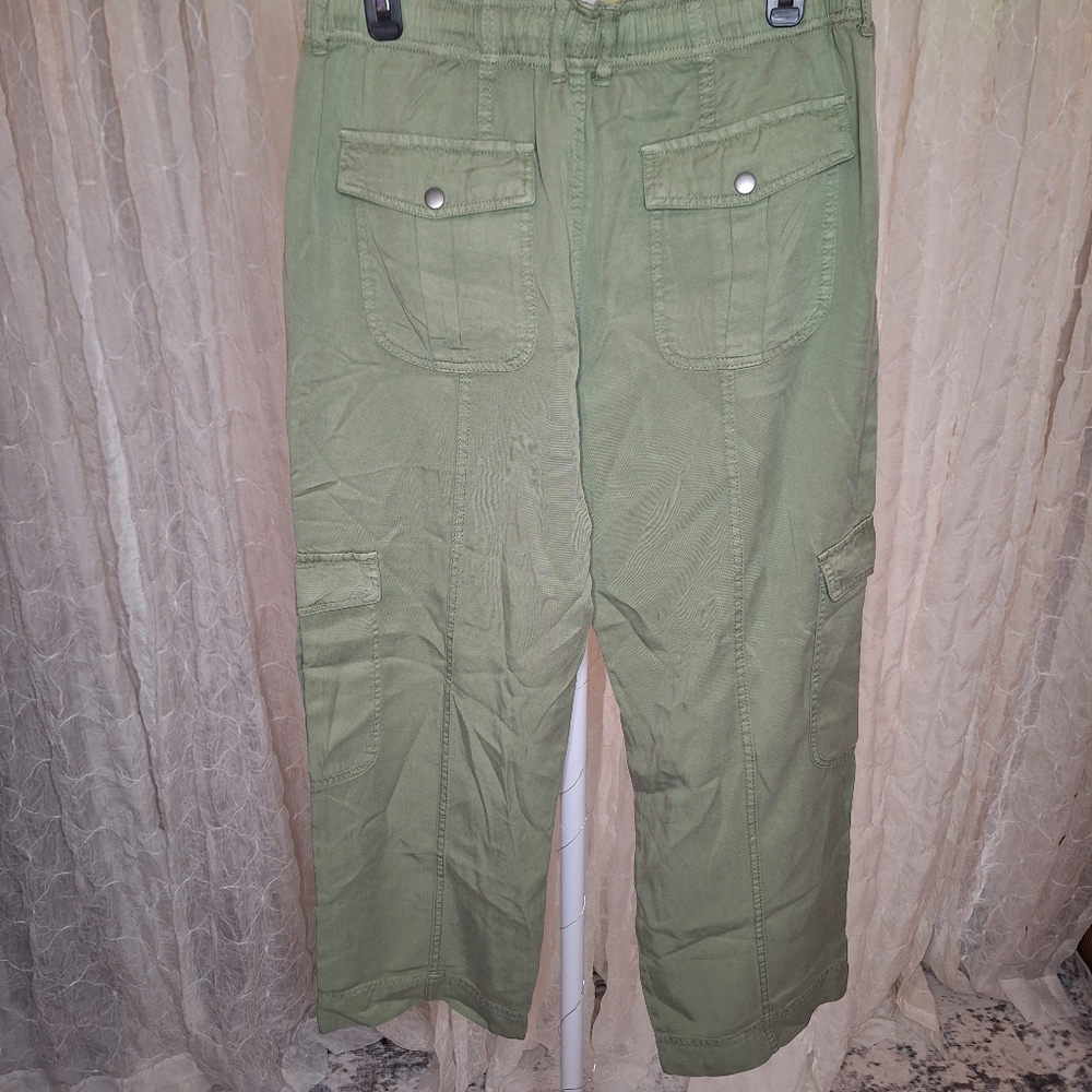 Risen M Sage High-Rise Cargo Utility Pants Soft & Drapey Straight Leg Boutique - Picture 3 of 7